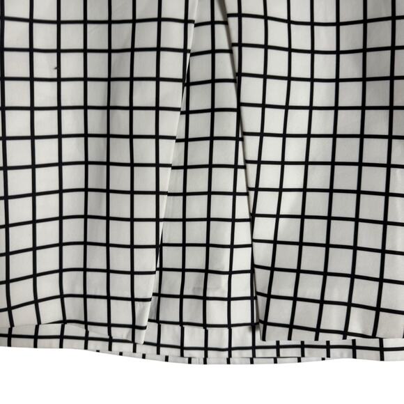 Cameo White Black Windowpane Plaid Stripe A-Line Mini Skirt Size M - Picture 4 of 11